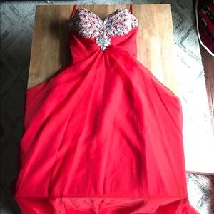 Red Embellished Prom Dress